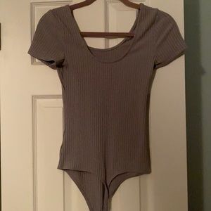 Women’s Express S gray ribbed bodysuit.  Never worn,no tags